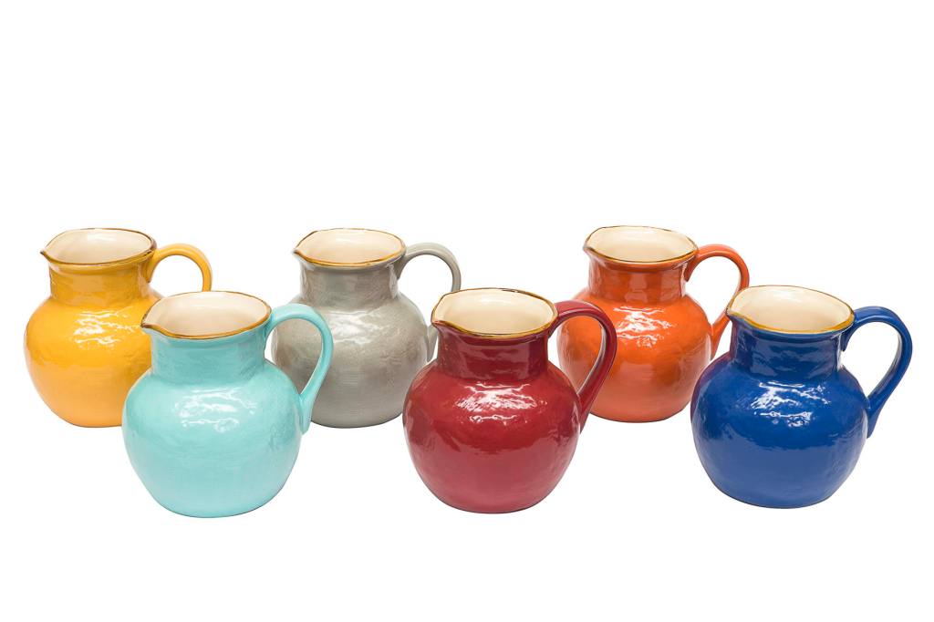 Caraffe di ceramica toscana colorate