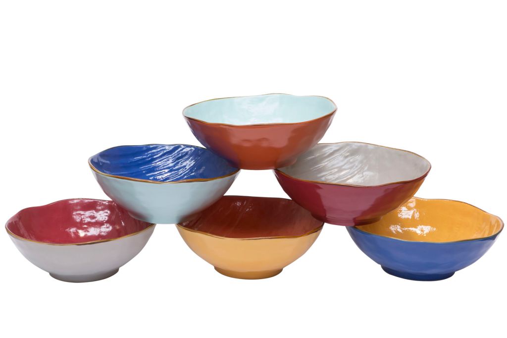 insalatiera colorata dipinta a mano