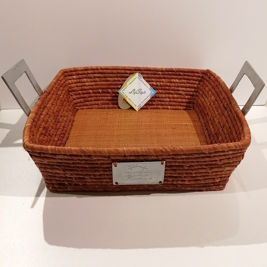 cesto portapane di rafia naturale